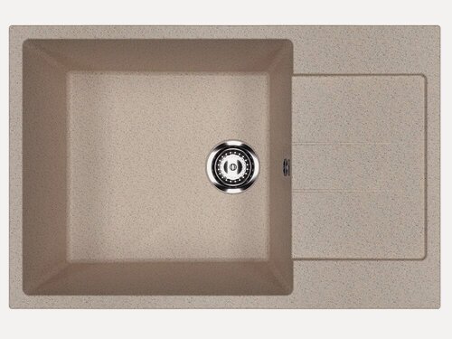 Изображение товара Мойка кухонная Ulgran U-602 -302 прямоугольная, 50x76, с крылом, бежевая, матовая, российская