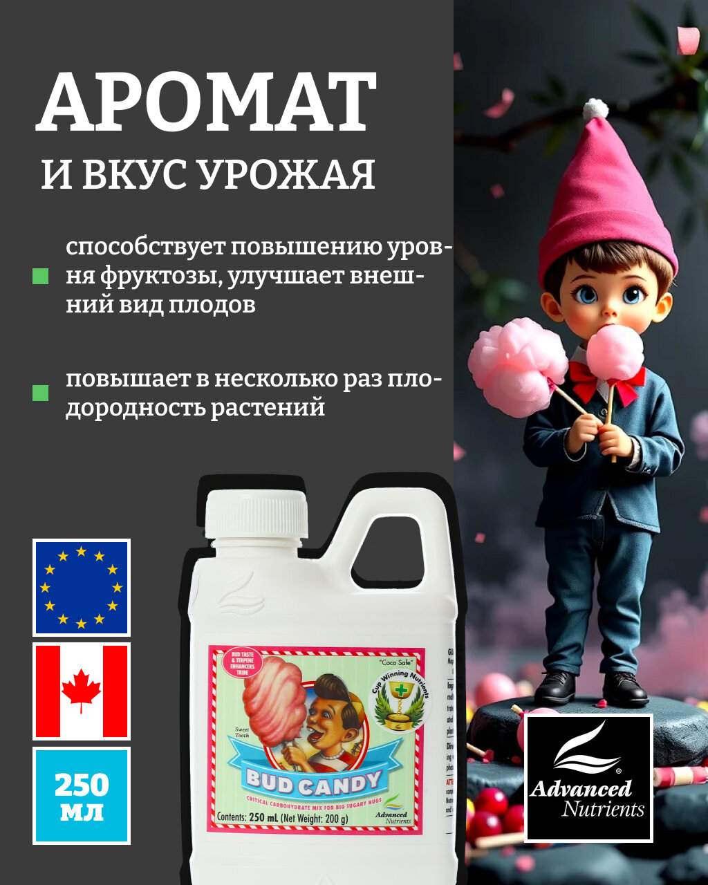Удобрение - усилитель вкуса и аромата Advanced Nutrients Bud Candy 0.25л. — фото 1