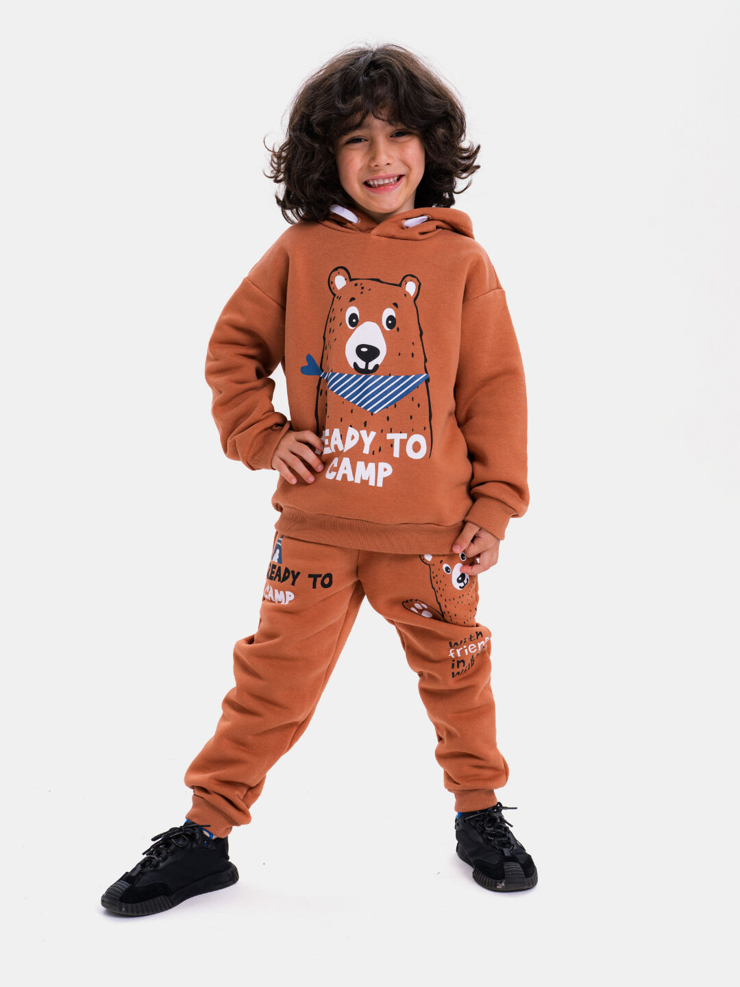 Толстовка neo, размер 116, коричневый — фото 1