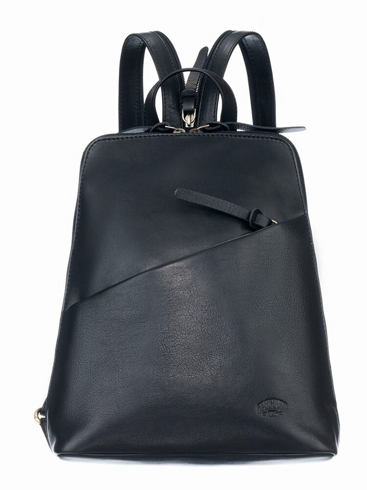 Городской рюкзак женский KLONDIKE 1896 URBAN, натуральная воловья кожа, черный