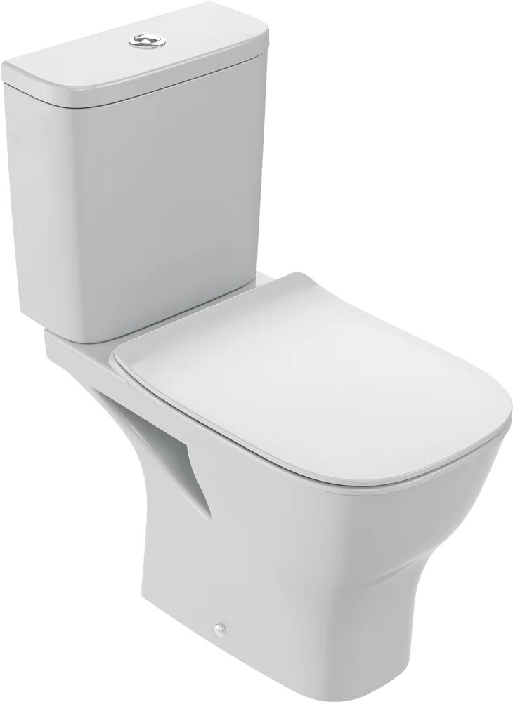 Унитаз-компакт напольный Jacob Delafon Struktura UJAJ102-WTE безободковый с крышкой E28931-WTE