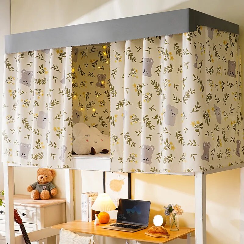 Занавеска на кровать для общежития s двухъярусная односпальная шторка для студенческой кровати Пыленепроницаемая защита конфиденциальности москитная сетка украшение для спальни и дома 22 ceiling top