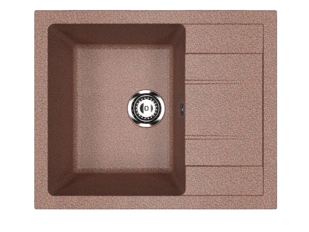 Мойка кухонная Ulgran U-607 -307 прямоугольная 50x61 с крылом коричневая матовая российская