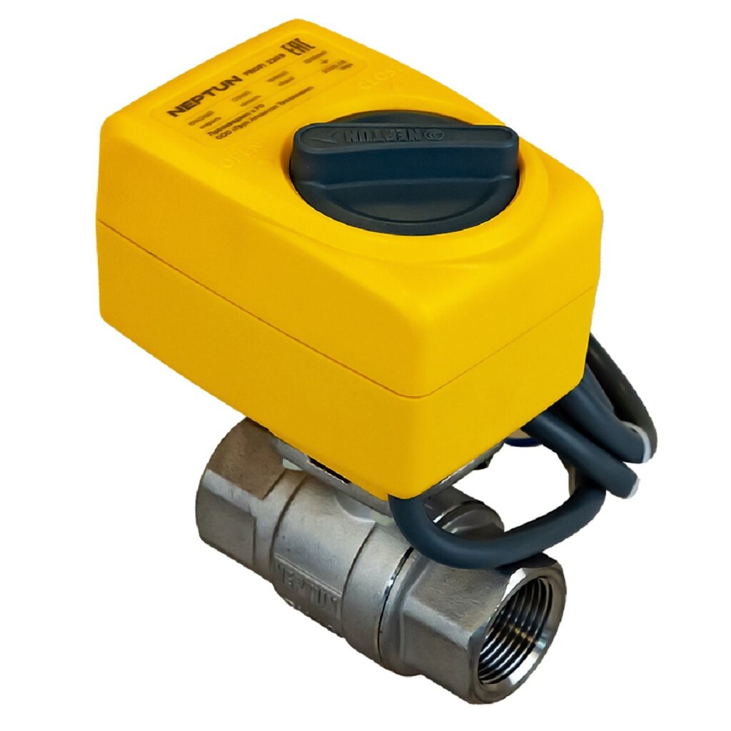 Кран с электроприводом Neptun PROFI 12В 1/2"( Нептун Профи), нержавеющая сталь — фото 1