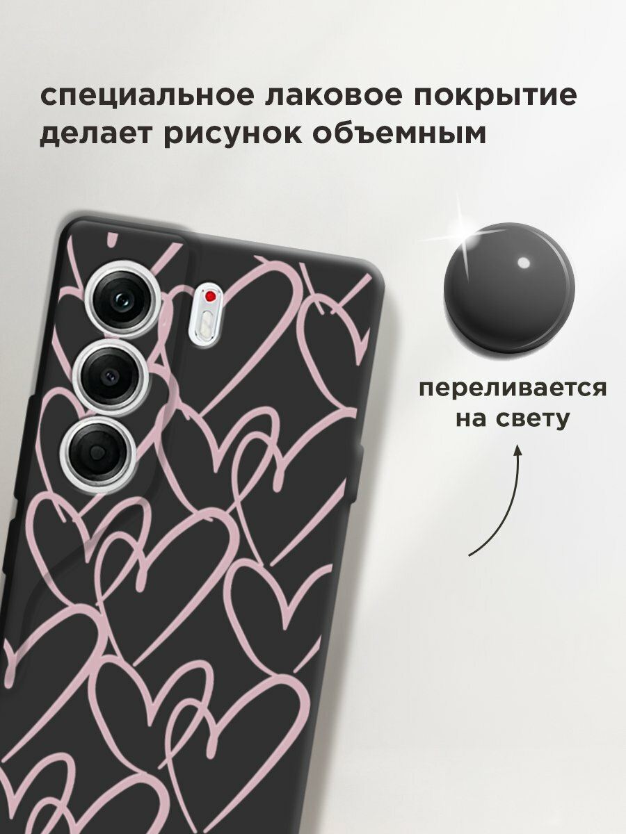 Чехол на Tecno Camon 40 Pro 4G / Текно Камон 40 Про с принтом "Hearts doodle pink 1" — фото 1