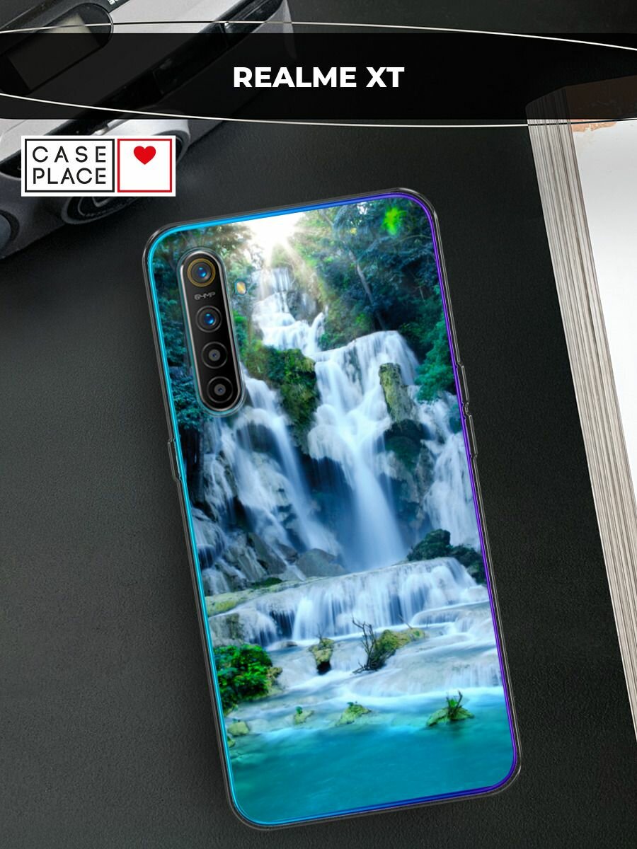 Силиконовый чехол на Realme XT / Реалми XT с принтом "Водопад 8"
