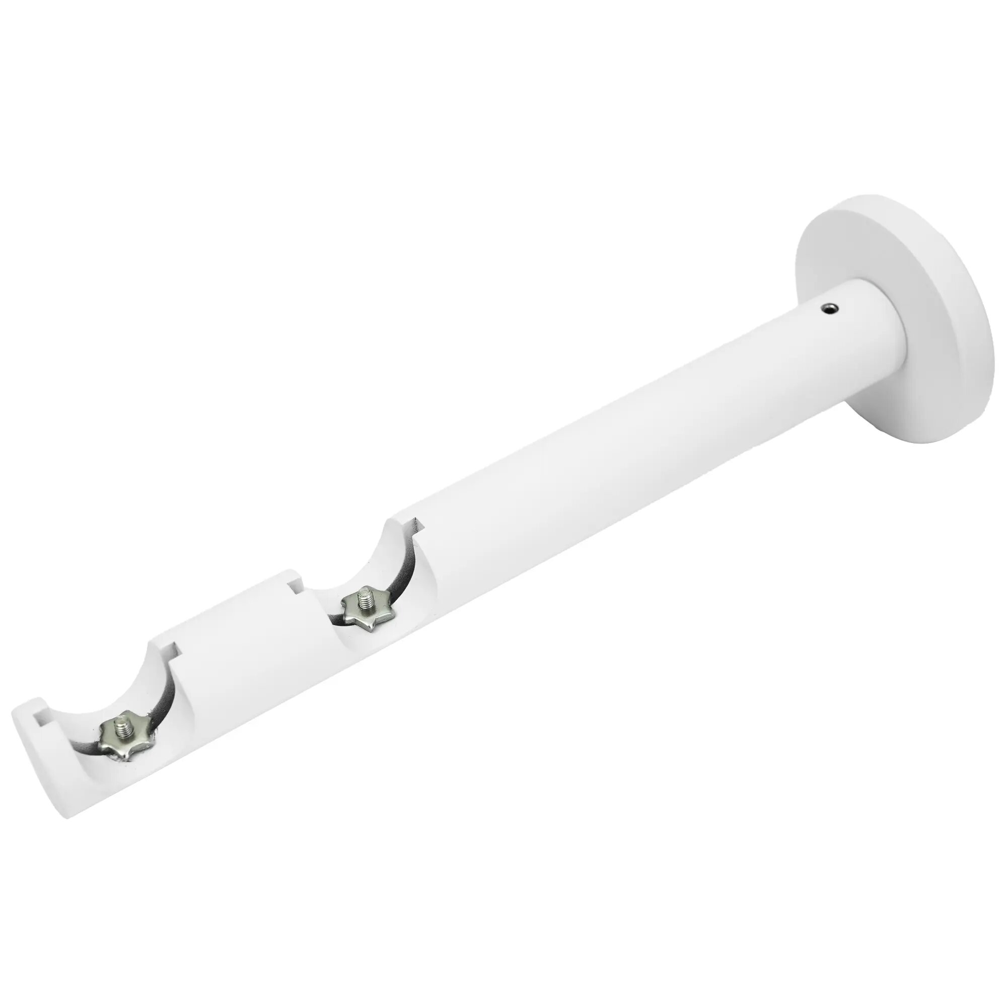 Кронштейн для штанги со сверлением двухрядный алюминий цвет белый 2 см