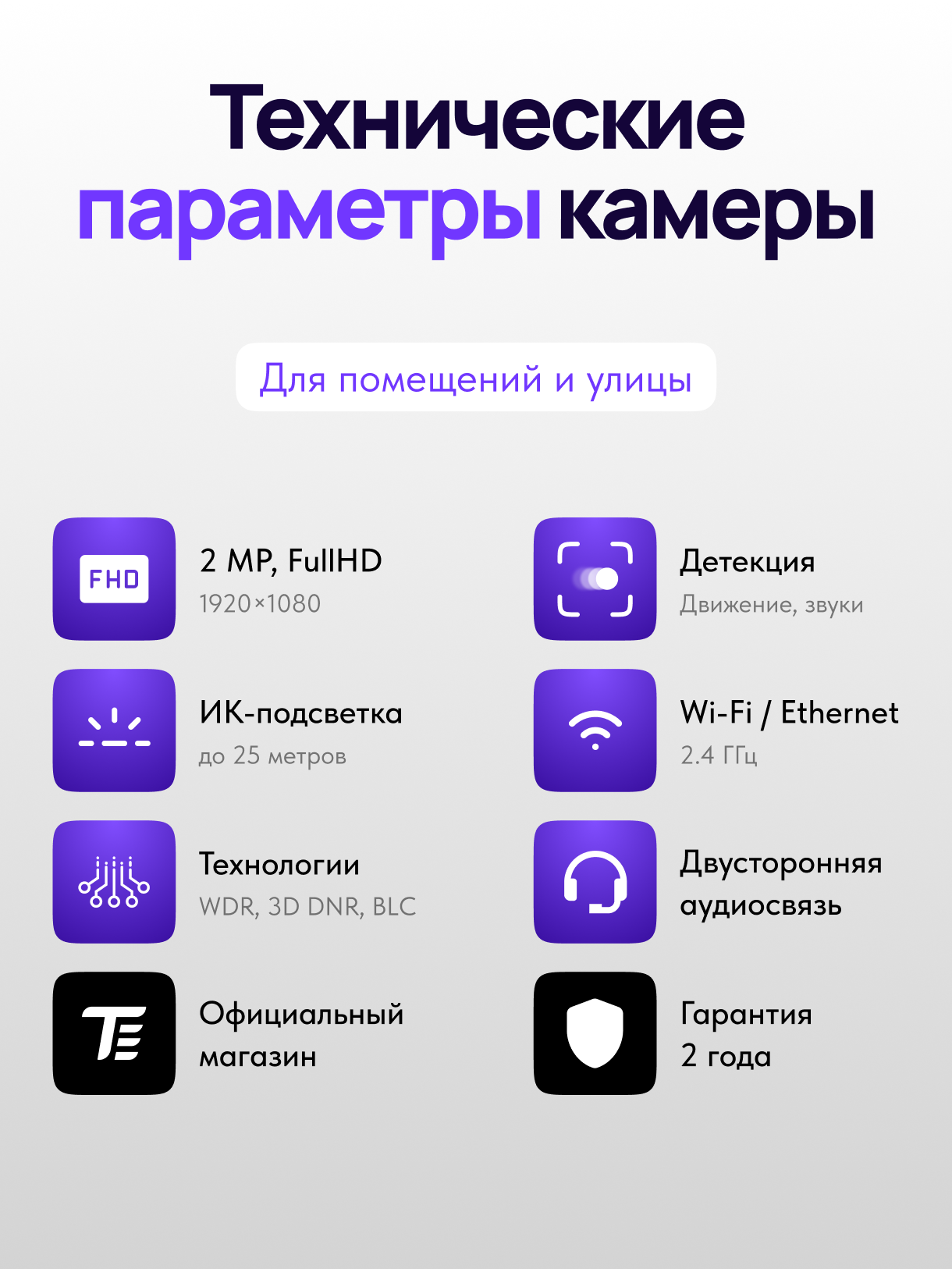 Комплект видеонаблюдения TRASSIR Офис 2, Wi-Fi, IP-камеры, 2MP, 4 камеры, 1 год в облаке — фото 1