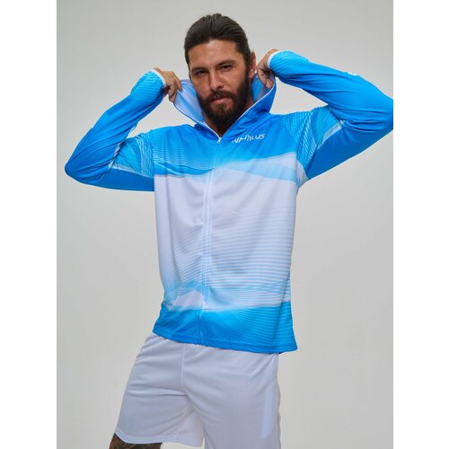 Джерси с капюшоном для рыбалки Nautilus Blue р-р 2XL (double row)