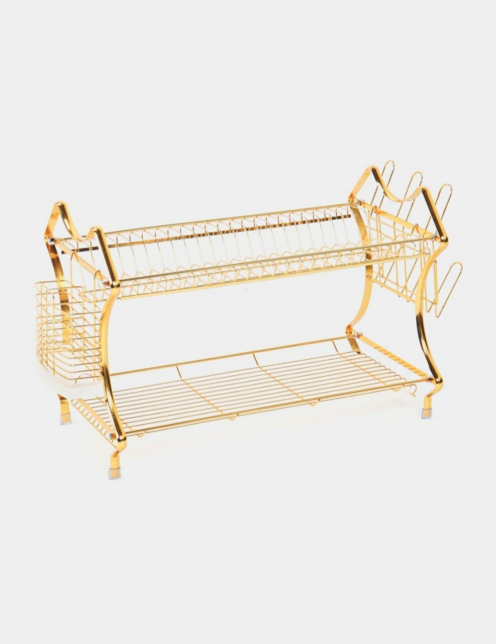 Сушилка для посуды, настольная с поддоном для посуды, ложек и вилок, 2 яруса.