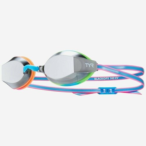 Очки для плавания подростковые TYR Youth Black Ops 140 EV Mirrored Racing (390 Голубой, O/S)