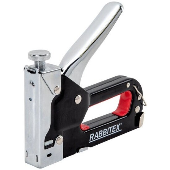 Степлеры Xiaomi Степлер мебельный Rabbitex (раббитекс) стальной регулируемый, тип скобы 53, высота скоб 4-14 мм, 200 скоб 8 мм в комплекте