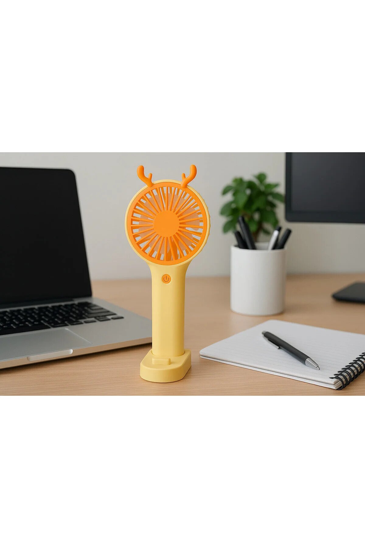 Портативный мини-вентилятор, питание от USB, золотистая расцветка — фото 1