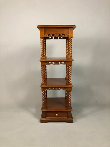 Изображение товара 13199 этажерка с полками и ящиком DOMKORLEONE, красное дерево (mahogany wood), цвет орех LBW (коричневый)