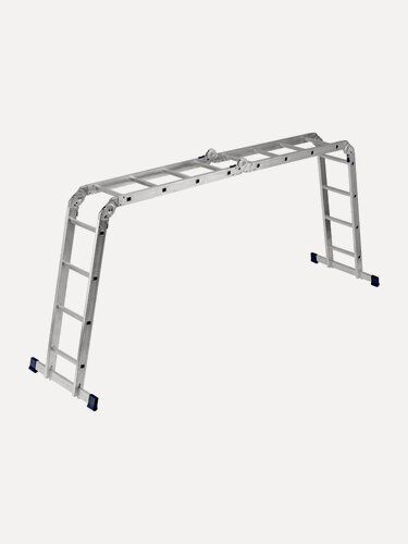 Изображение товара Лестница алюминиевая Сибртех 4х4 ступени, 120 кг максимальная нагрузка, шарнирная, 97882