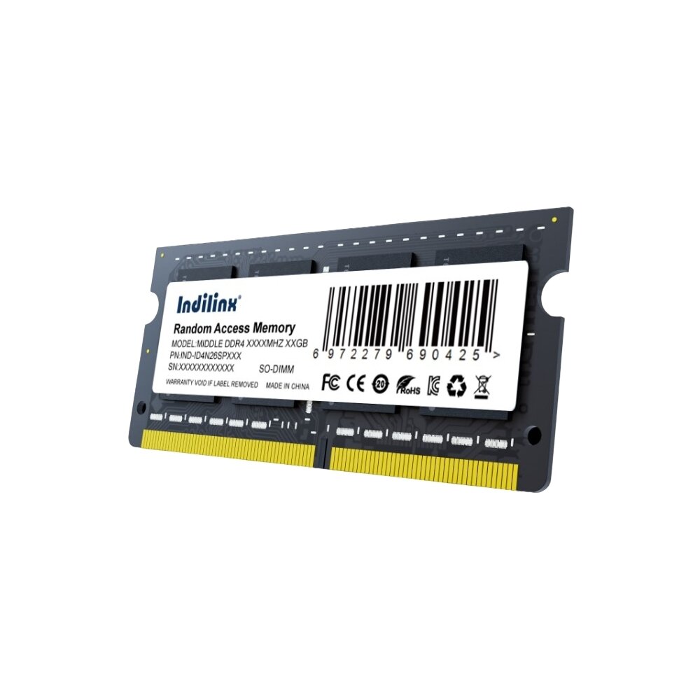 Память INDILINX DDR4 SODIMM 8GB 3200МHz IND-ID4N32SP08X черный
