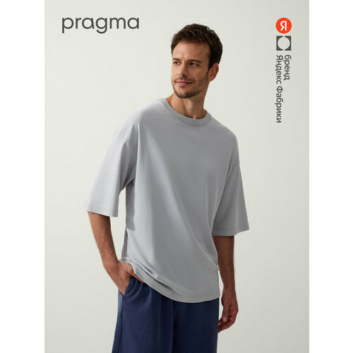 фото Футболка pragma мужская оверсайз из вареного хлопка, размер l-xl, серый
