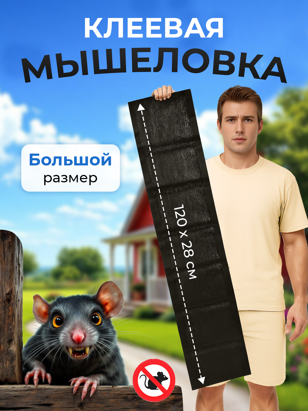 Мышеловка для мышей клеевая ловушка 120см