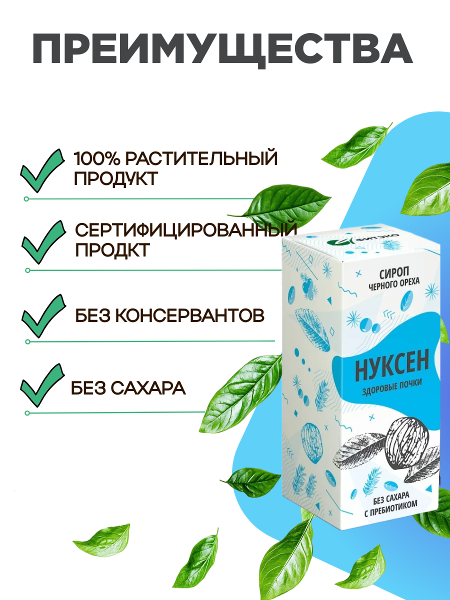 Препараты От Болезней Почек Бальзам Черного Ореха "Нуксен" Здоровые Почки, 100 мл - "Фитэко"