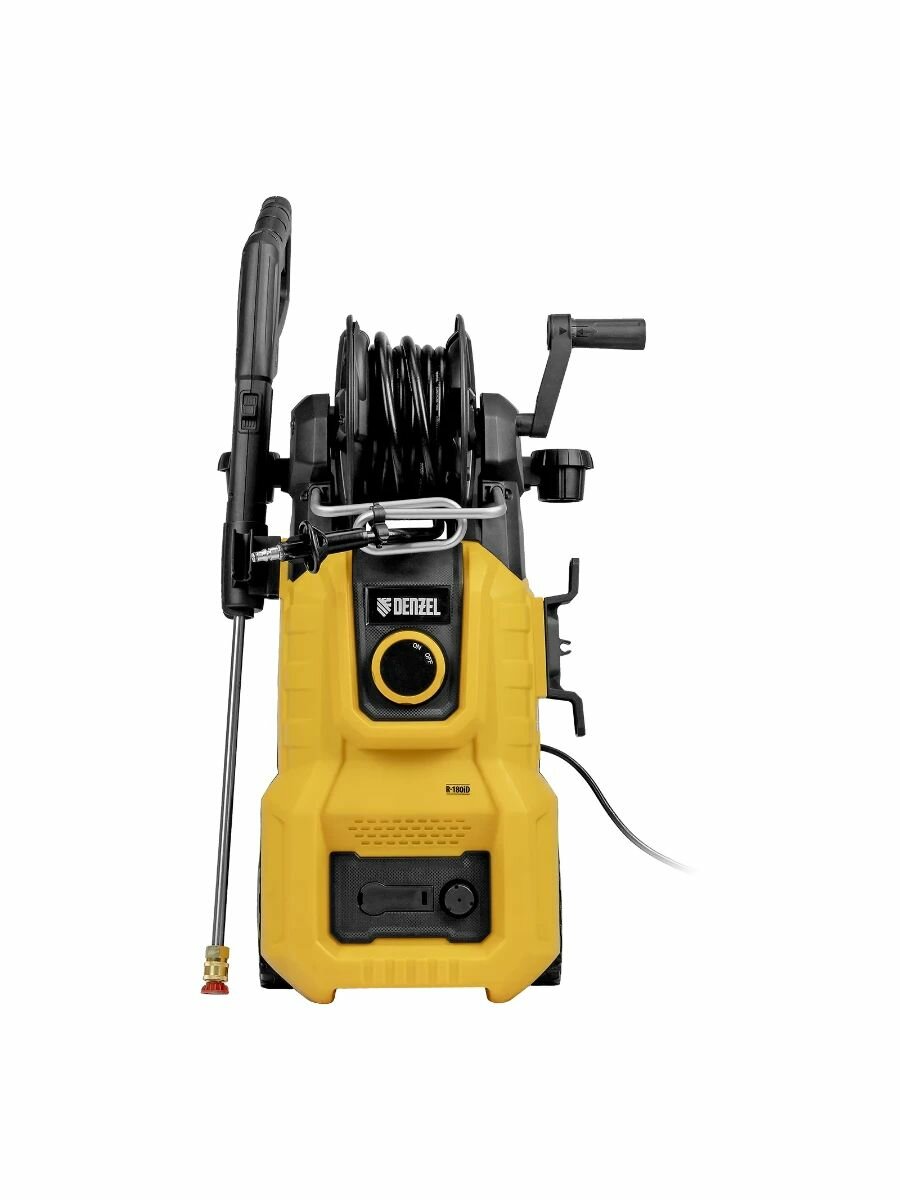 Мойка высокого давления Denzel R-180iD 2000 Вт 180 бар 7 л/мин с барабаном оранжевая/черная