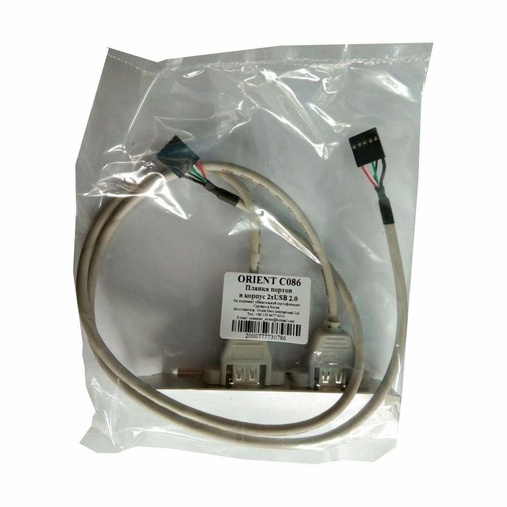 Планка портов 2 x USB 2.0 Type-A (ORIENT C086) — фото 1