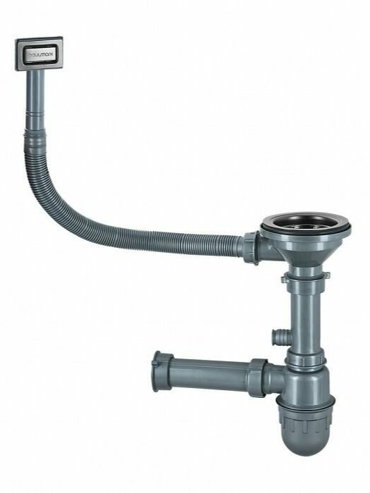 Сифон Paulmark KONZ для моек из нержавеющей стали  вороненая сталь  D  90 мм