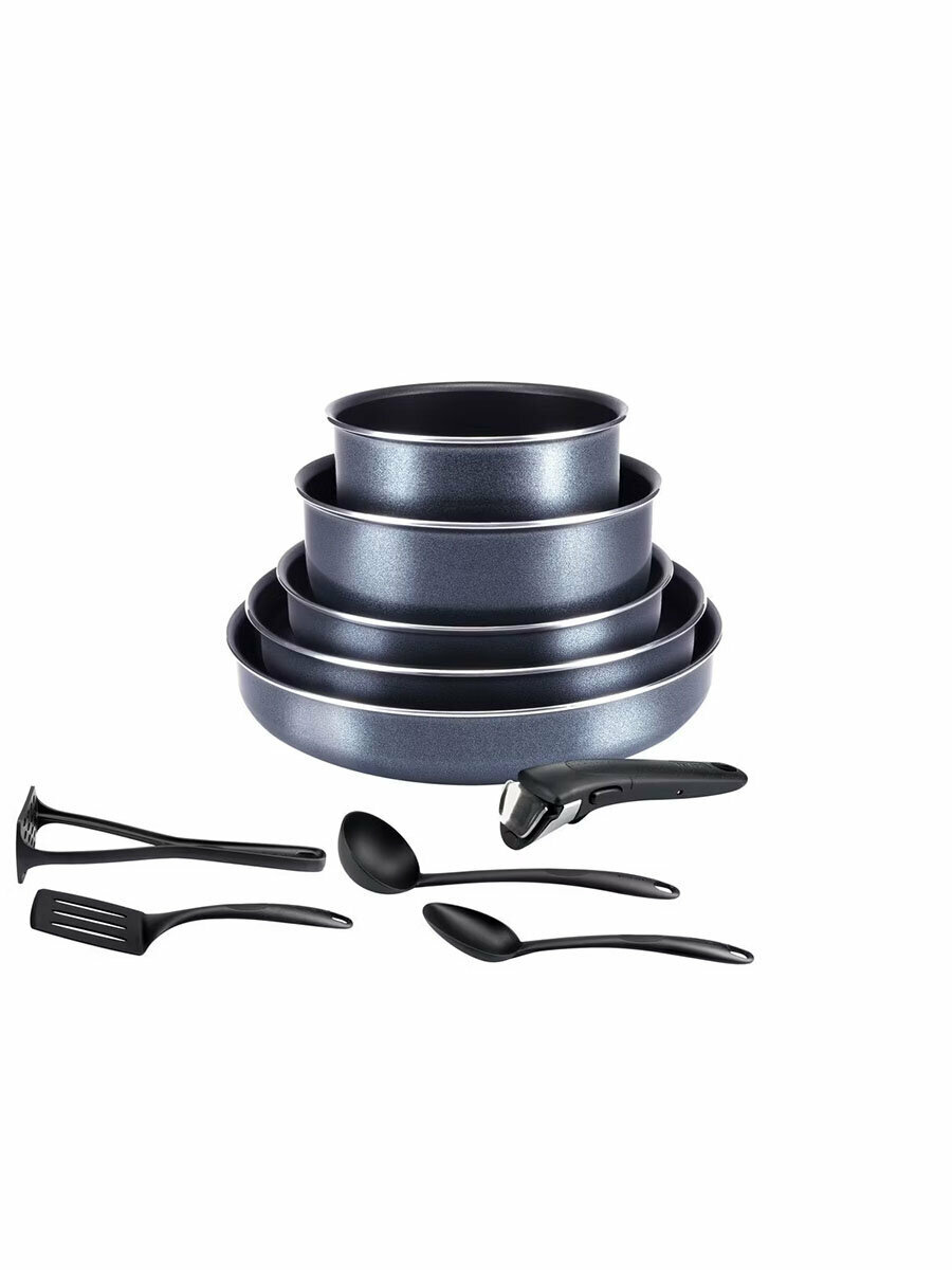 Набор посуды Tefal Ingenio Twinkle Grey с антипригарным покрытием 10 предметов 04180860