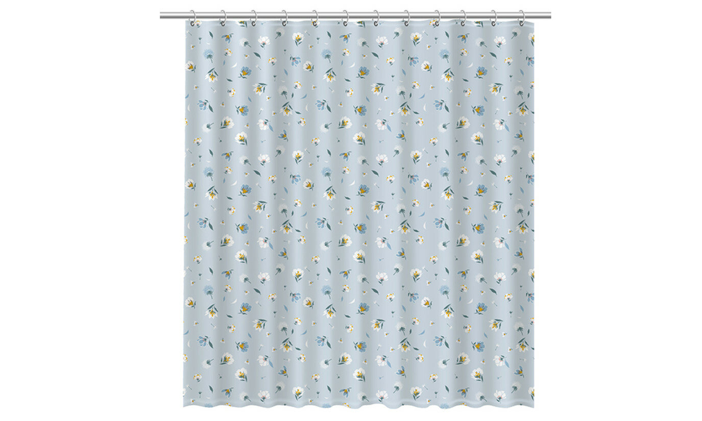 Шторка для ванной Fixsen Garden полиэстер голубая 180x200 см