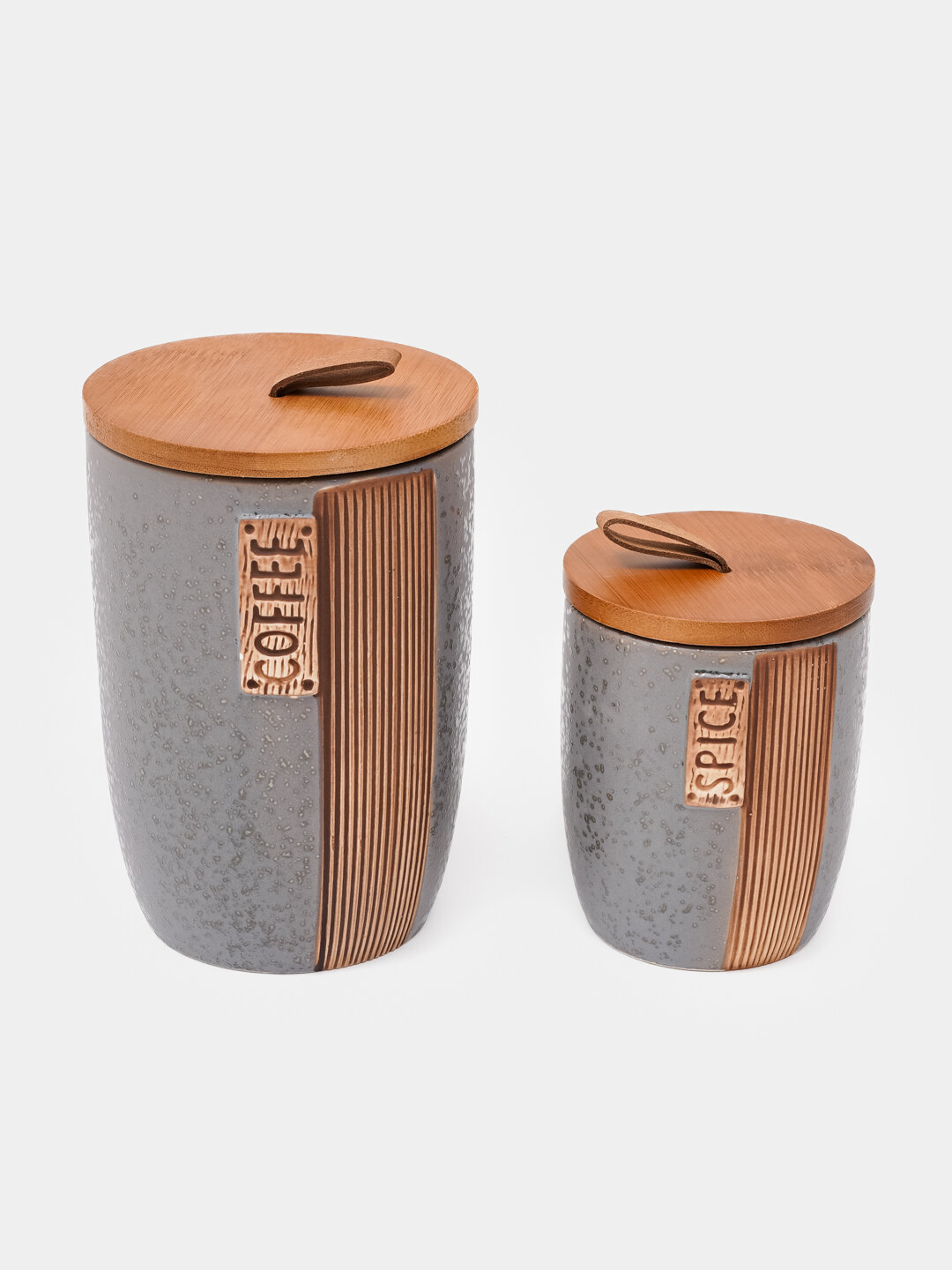 Набор керамических банок, для сыпучих продуктов, подвесные, 7 штук — фото 1