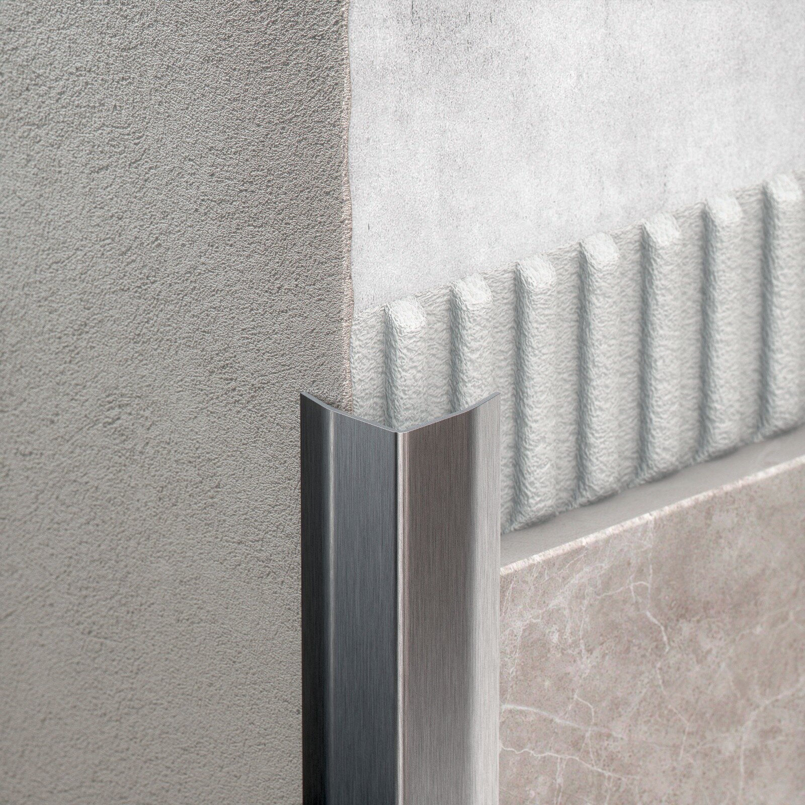 Наружный угол из нержавеющей стали шлифовка 20х20х3000мм L-2