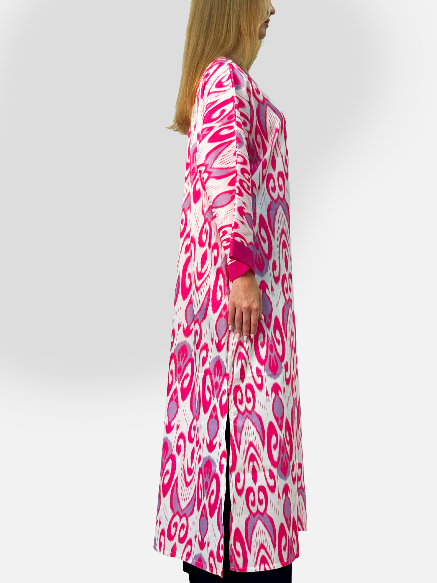 Халат  Традиционный, размер XL, розово-белый — фото 1