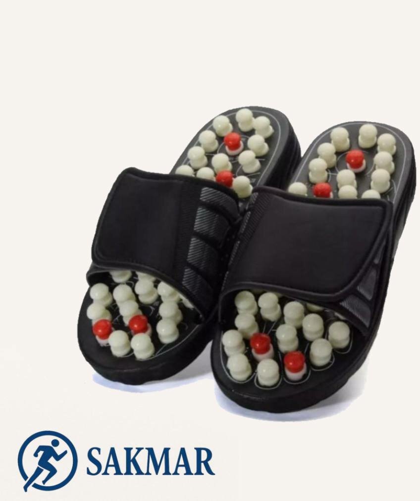 Тапочки массажные Foot Reflex, расслабляющий массаж, размер 44-45, черные