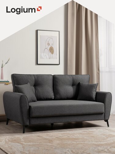 Изображение товара Диван раскладной Лион, Арт. ТД 764 Nice Graphite (графит), 178х99х91см, механизм еврокнижка