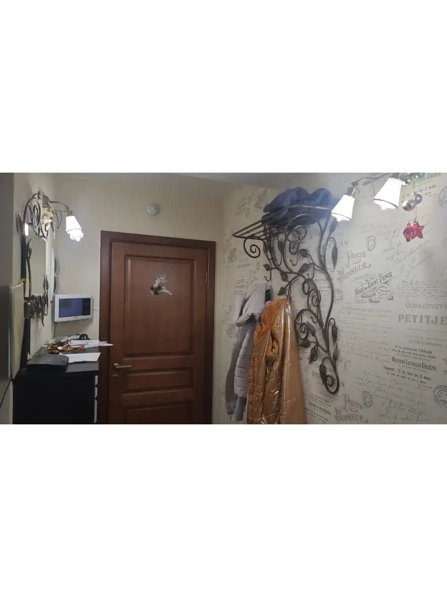 Вешалка настенная, кованая, Студия кованой мебели Нива, цвет темно-коричневый — фото 1