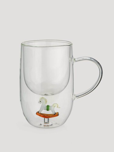 Изображение товара Кружка для чая Kuchenland, 250 мл, стеклянная Б, Лошадка, Air shape