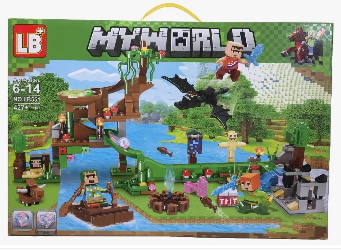 Конструктор Minecraft Myworld "Переправа" LB.551 с подсветкой 427 детали