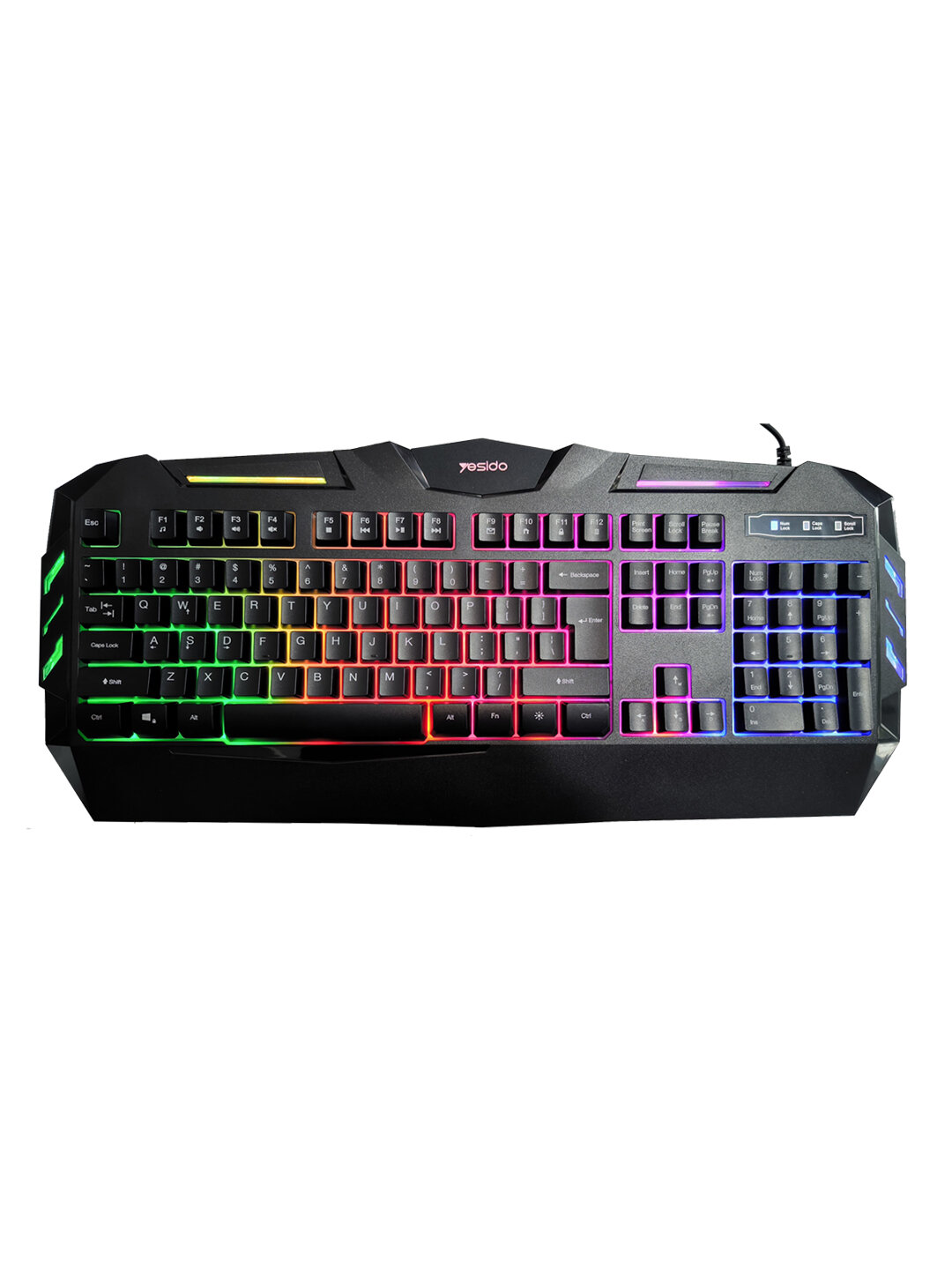 Игровая клавиатура Yesido KB21 RGB, 104 клавиши, эргономичный дизайн, механическое ощущение, кабель 1.5м