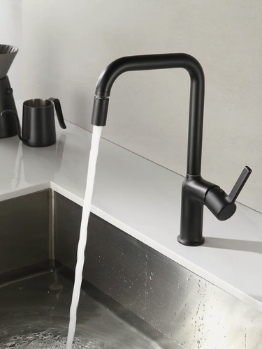 Изображение товара Смеситель для кухонной мойки VODA Column CLM519B, черный поворотный