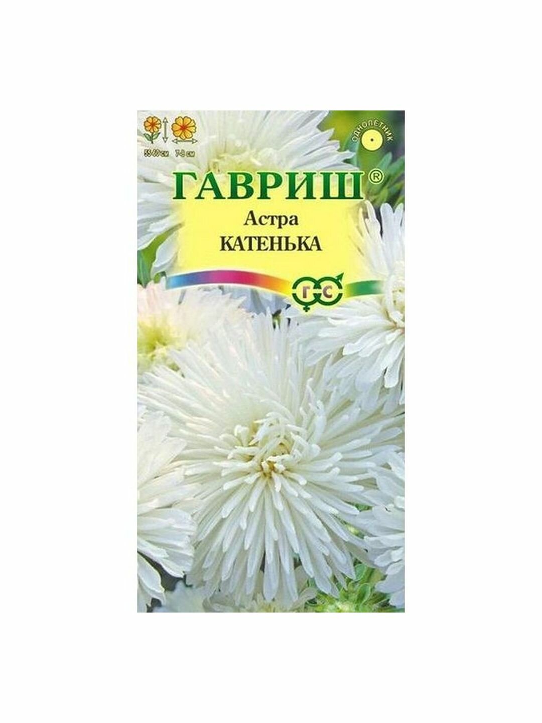 Семена Астра Катенька воронежская белая однолетник Гавриш 1 пачка - 0.3г семян