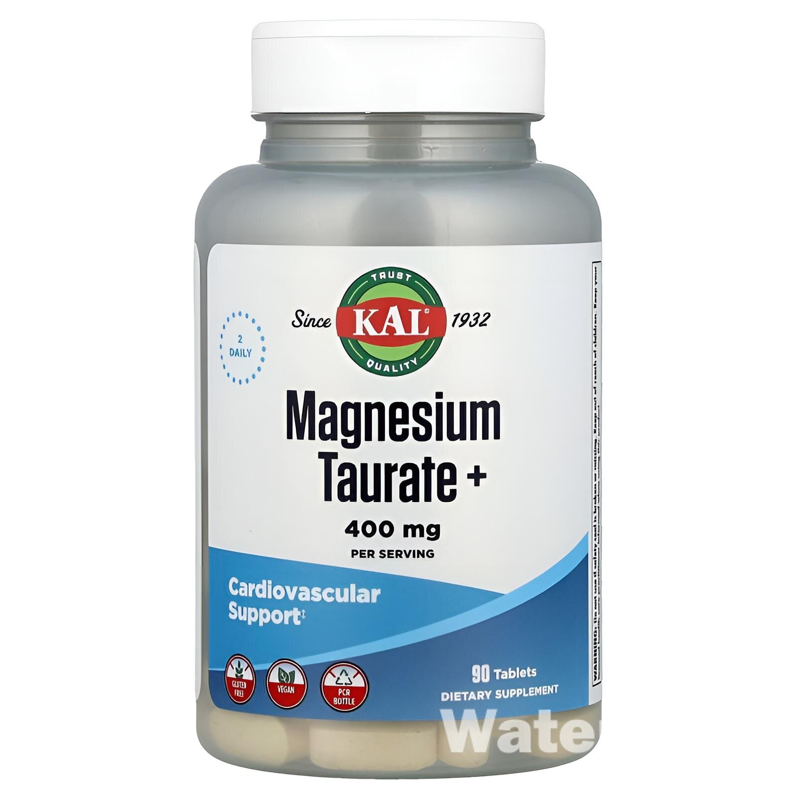 Пищевая добавка KAL Magnesium Taurate+, для сердца, мышц и нервов, 90 шт