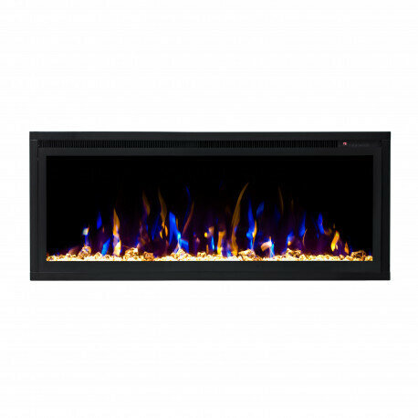 Линейный электрокамин Safita 42 RealFlame (кристаллы ветви поленьев муляж дров) звуковые эффекты треска дров