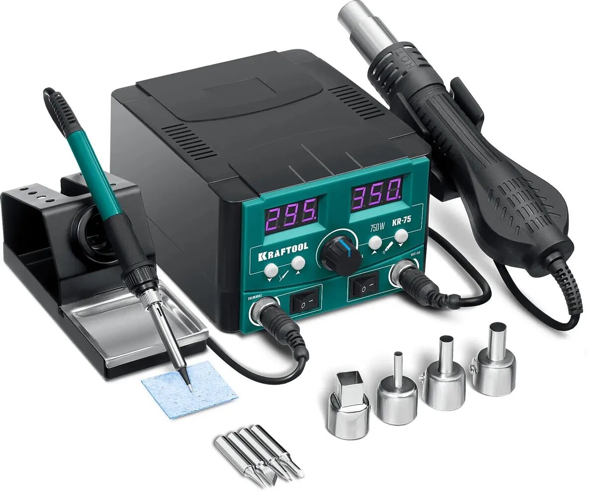 KRAFTOOL / Паяльная станция Kraftool KR-75, электрический, 750Вт (55340)