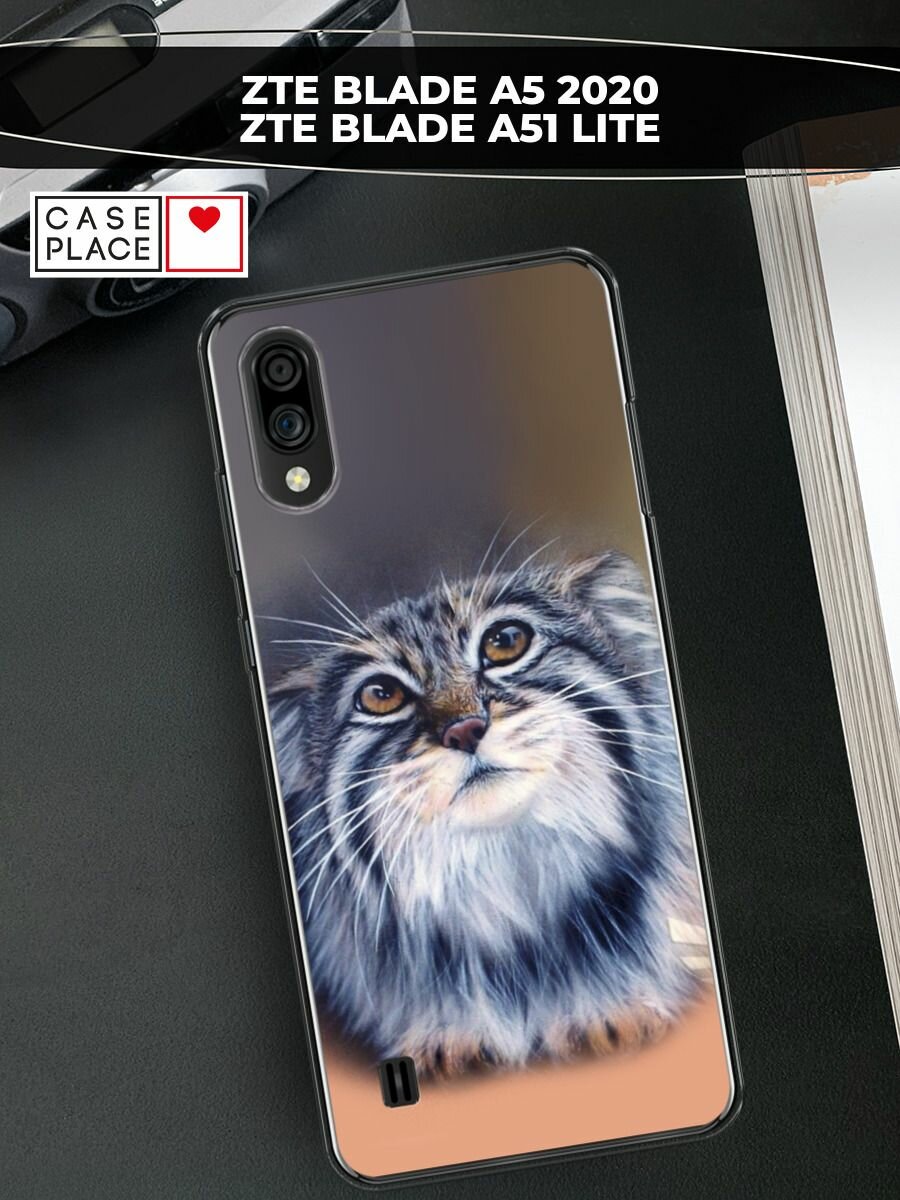 Чехол на ZTE Blade A51 lite/A5 (2020) / ЗТЕ Блэйд А51 Лайт/А5 2020 с принтом "Кот манул 2"