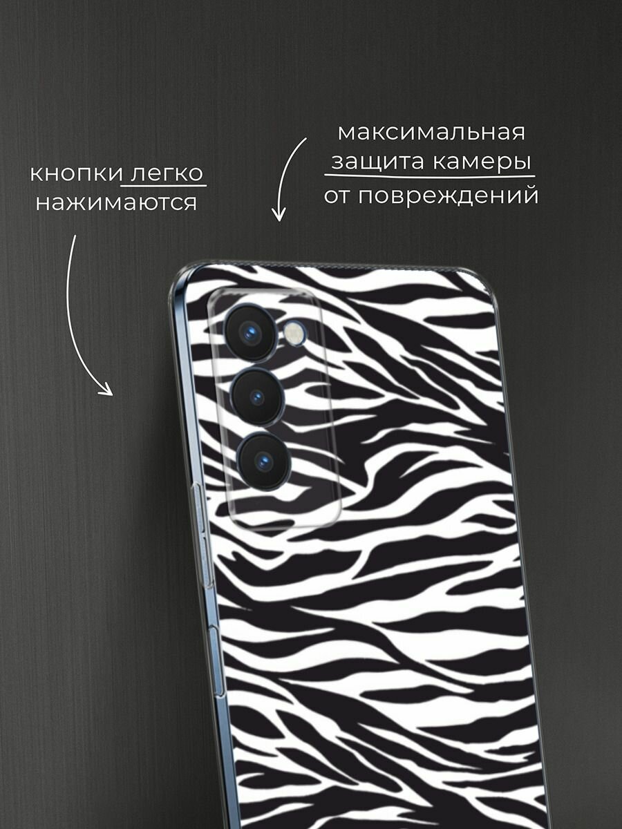 Чехол на Tecno Camon 18P / Техно Камон 18Р с принтом "Принт зебра" — фото 1