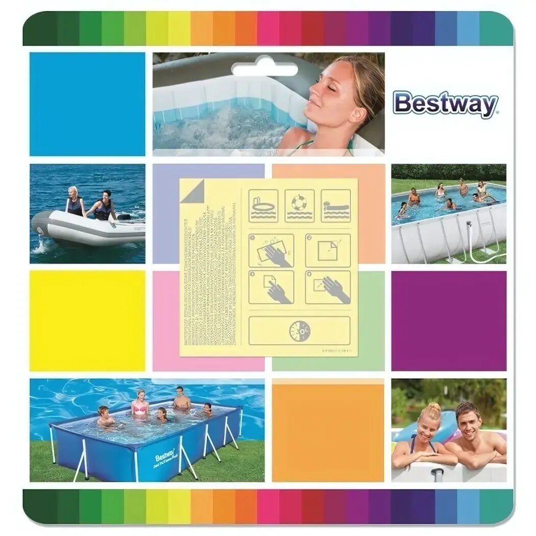 Ремкомплект Bestway 10 самоклеящихся заплаток из ПВХ 65х65 см