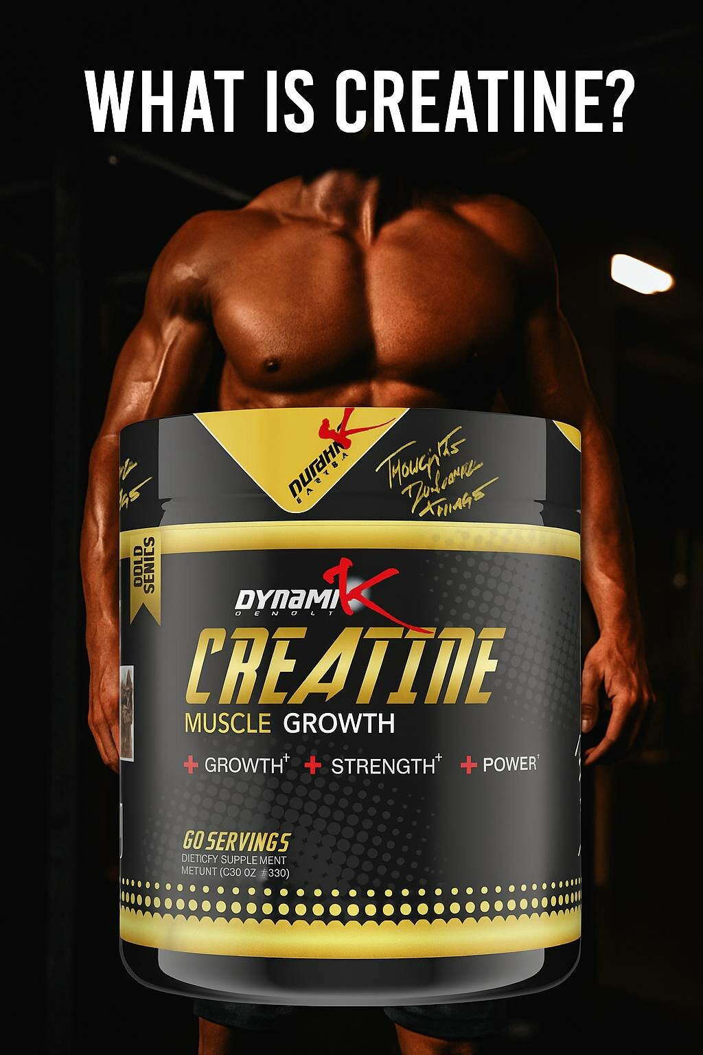 Креатин Dynamik Muscle Gold Series - креатин моногидрат для набора мышечной массы. 300гр. 60 порций.