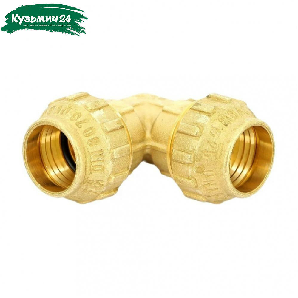 Угольник 90 гр. обжимной TDM 32х32 мм отвод для труб ПНД латунь