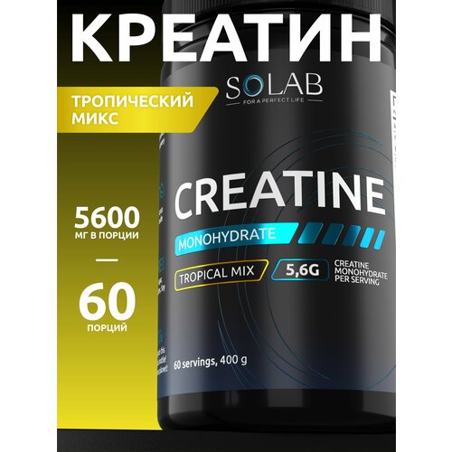 Креатин Моногидрат порошок 60 порций, 400 гр, Вкус Тропический микс