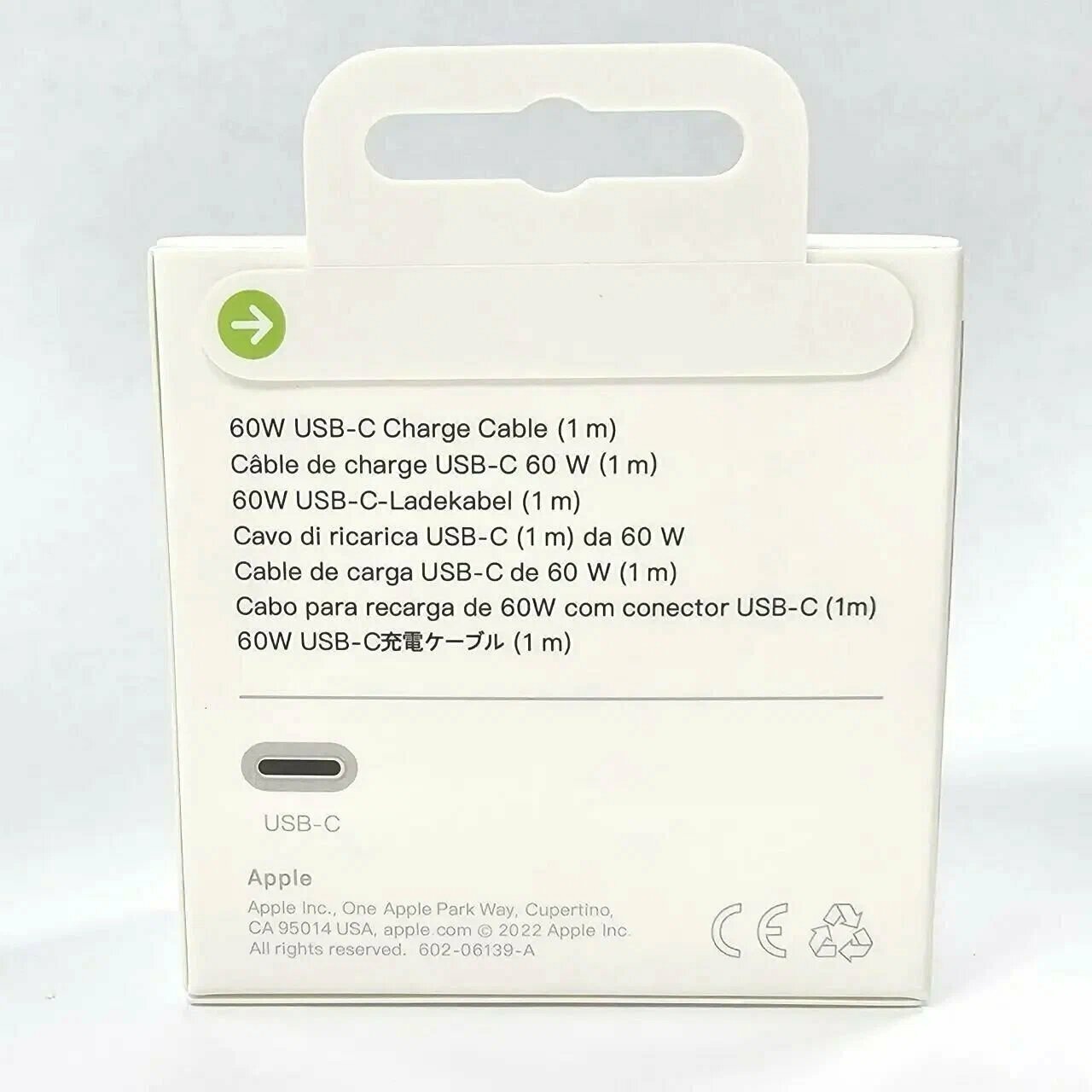 Кабель Apple для iPhone/iPad/MacBook, 60Вт, USB Type-C, длина 1м, тканевая оплетка, (белый) — фото 1