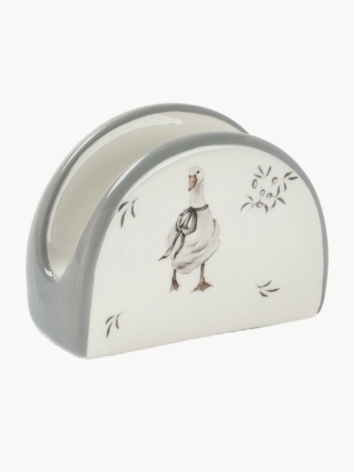 Салфетница Доляна «Гуси», доломит, с рисунком, 9.5×4.3×7 см, белый